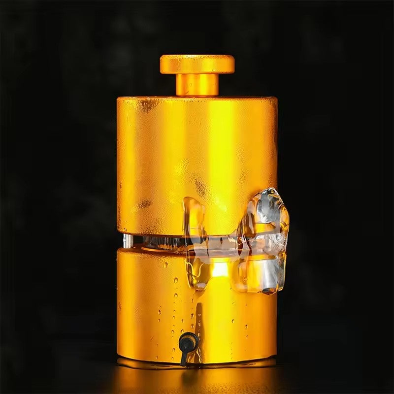 Cocktail Brass Ice Press Presser With High Quality 65mm Ice Diamond Bar Essential