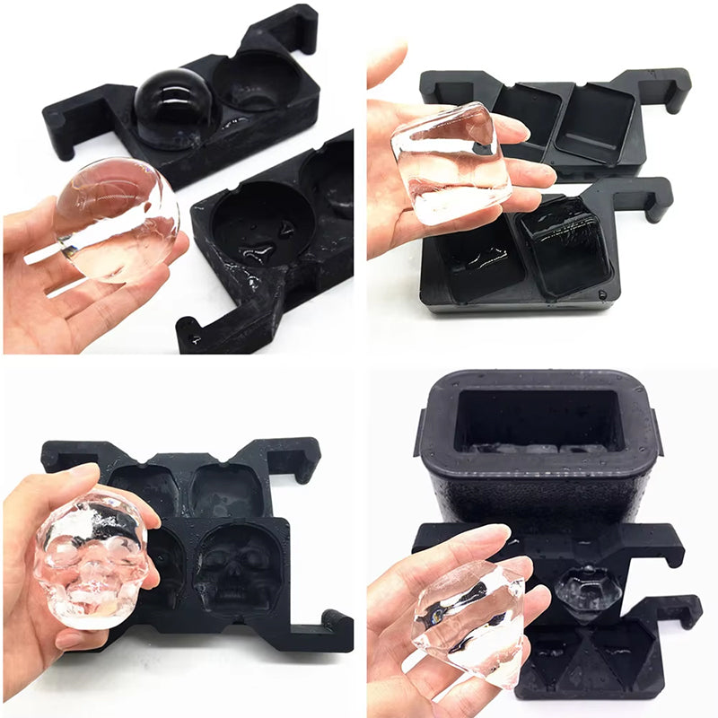 2 Large Premium Clear Ice Sphere Maker Jumbo Crystal Clear Ice Ball Mold Silicone Ice Cube Tray