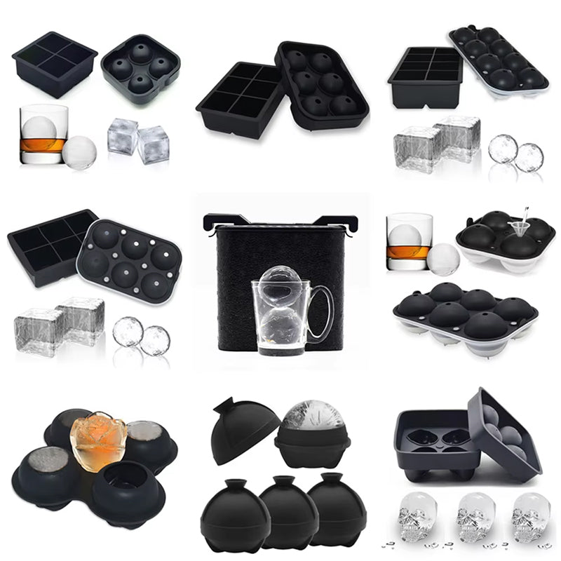 2 Large Premium Clear Ice Sphere Maker Jumbo Crystal Clear Ice Ball Mold Silicone Ice Cube Tray