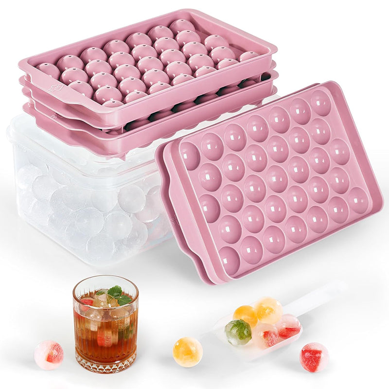 99PCS Ice Cube Tray with Lid and Bin 3 Pack Ice Trays for Freezer Round Ice Cube Trays Circle Ice Cube Tray for Chilling Drinks
