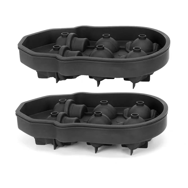 10 Pcs 3D Skull-Shaped Ice Molds For Whiskey: Non-Spill Lid, Silicone Tray Creates Intricate Ice Cubes For Cocktails