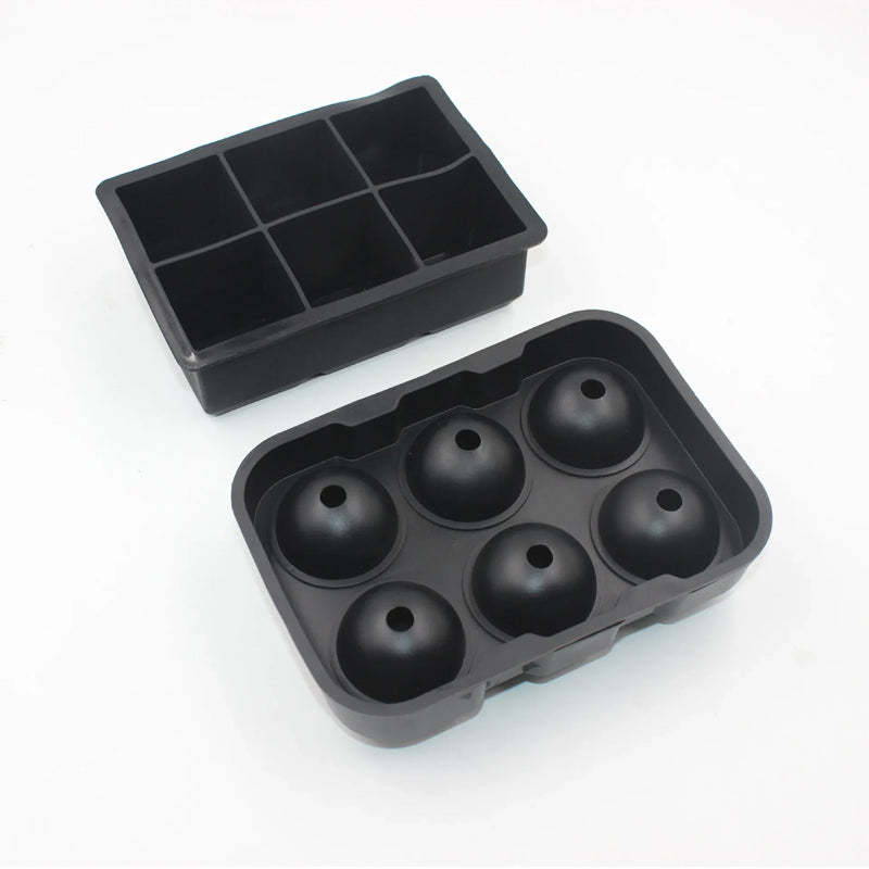 10PCS Ice Cube Trays Bpa Free Silicone Sphere Whiskey Ice Ball Large Square Ice Cube Molds With Funnel For Cocktails Bourbon
