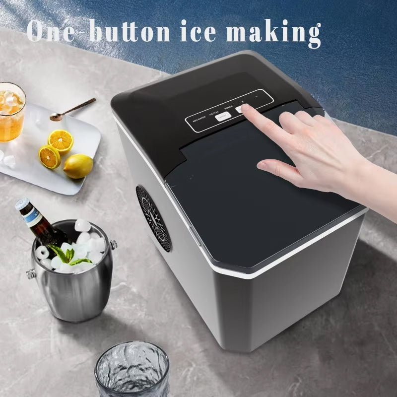 Portable Mini Ice Maker Machine Stainless Steel Housing Ball Ice Maker Making Machine With Scoop And Basket