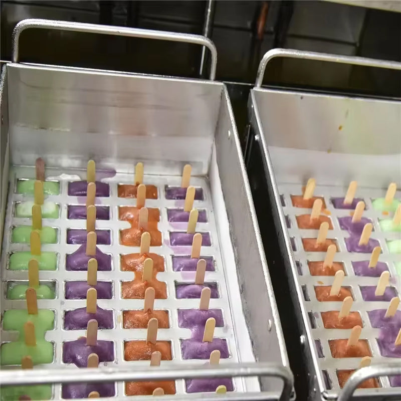 40PCS Stainless Steel Cream Stick Mold Ice Popsicle Mold For Popsicle Machine With Full Equipments