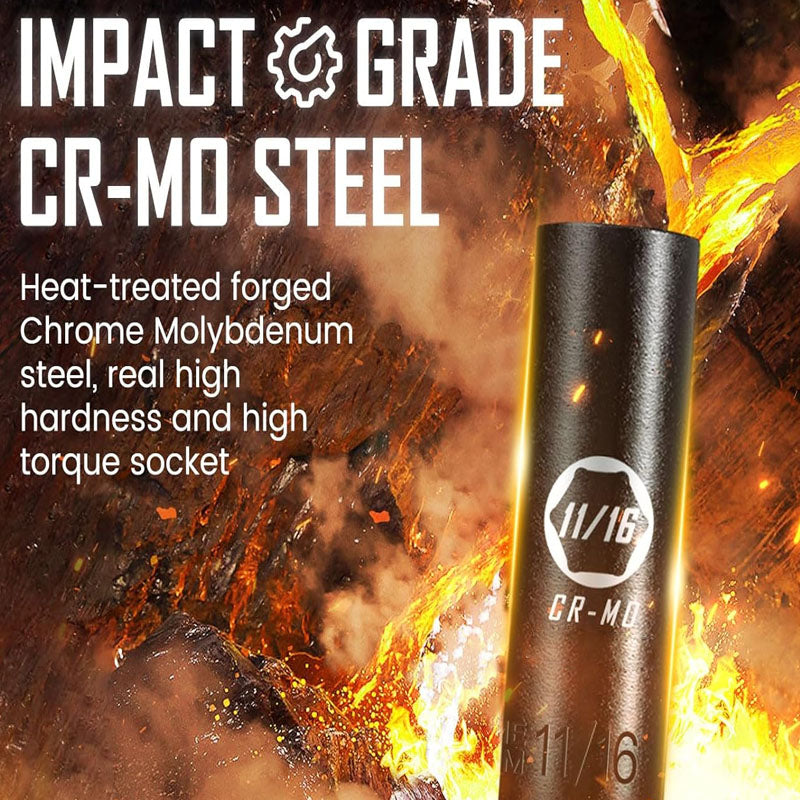 119 Piece Impact Socket Set 3/8 inch Drive Socket Set 6 Point Cr-Mo Alloy Steel for Auto Repair