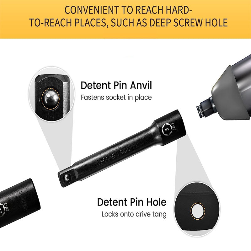 119 Piece Impact Socket Set 3/8 inch Drive Socket Set 6 Point Cr-Mo Alloy Steel for Auto Repair