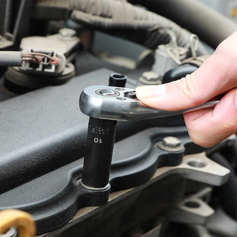 50-Piece 1/4 Inch Impact Socket Set 6-Point SAE/Metric 5/32 Inch - 9/16 Inch 4mm - 15mm Standard/Deep CR-V