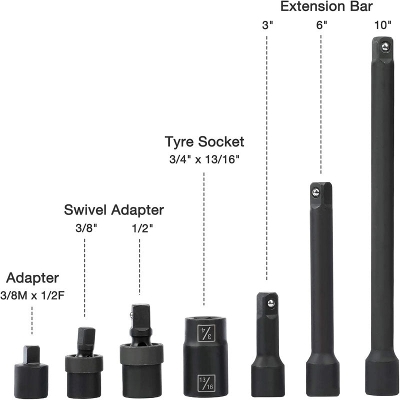 55 Piece 1/2" Drive Impact Socket Set with Extension Bars SAE and Metric Sockets with Enhanced Storage Case