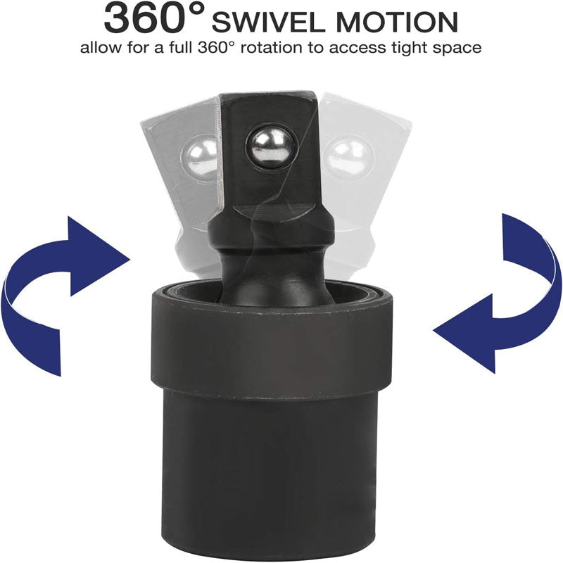 55 Piece 1/2" Drive Impact Socket Set with Extension Bars SAE and Metric Sockets with Enhanced Storage Case