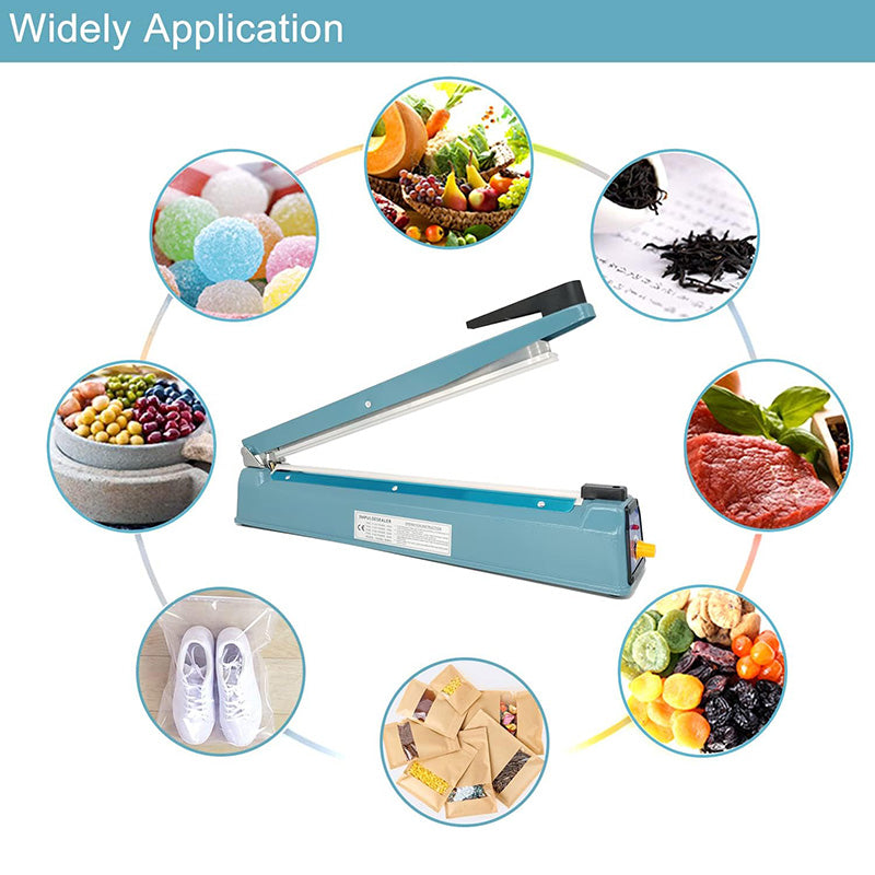16 inch Impulse Sealer Heat Sealer Metal Plastic Bag Sealer Heat Seal Mylar Bag Sealer Sealing Machine with 4 Repair Kit
