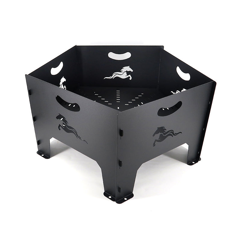 Folding Campfire Rack Portable Outdoor Stove 23.5x23.5x12 Inch Wood Stove Suitable For Courtyard Camping Party Outdoor