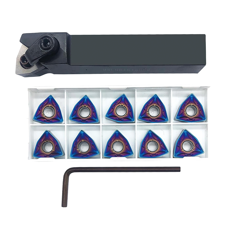 CNC Lathe Carbide Excircle Indexable Turning Tool, 5/8" Metal Lathe Cutting Tools with 10pcs Indexable Carbide Inserts