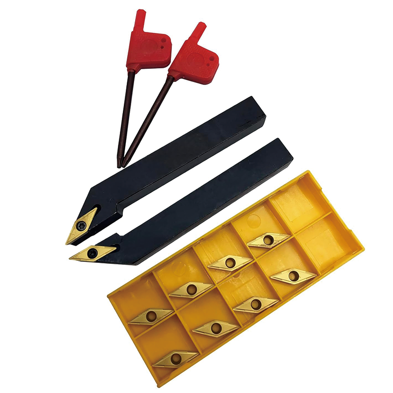 2pcs Indexable Carbide Tools, 1/2" Indexable Metal Lather Turning Tool Holder Boring Bars, CNC Lathe Replacement Cutters Inserts