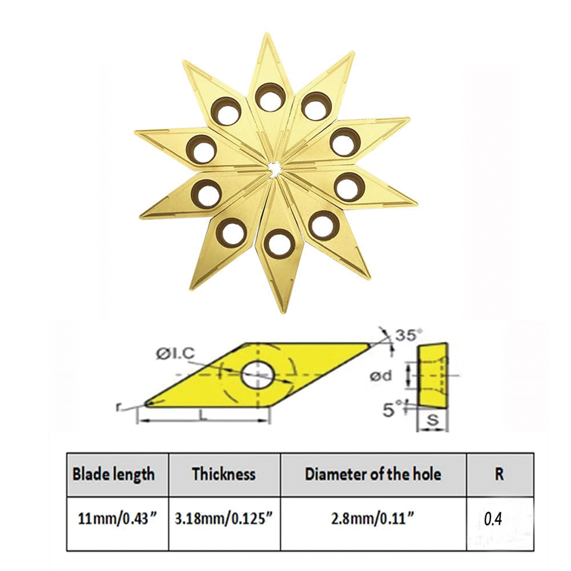 2pcs Indexable Carbide Tools, 1/2" Indexable Metal Lather Turning Tool Holder Boring Bars, CNC Lathe Replacement Cutters Inserts