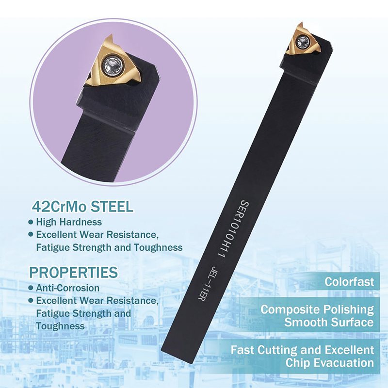 Indexable Carbide Lathe Turning Tools, 7PCS 3/8" Metal Lathe Tools Holder, 14PCS Carbide Insert Lathe Bits Carbide Lathe Tool for Lathe Black Compact