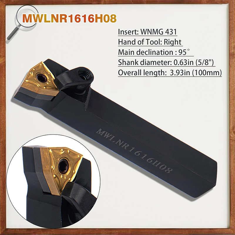 7pcs Indexable Carbide Lathe Turning Tools, 1/2'' Shank Metal Industrial Lathe Tools for Turning Grooving Threading with Wrenches