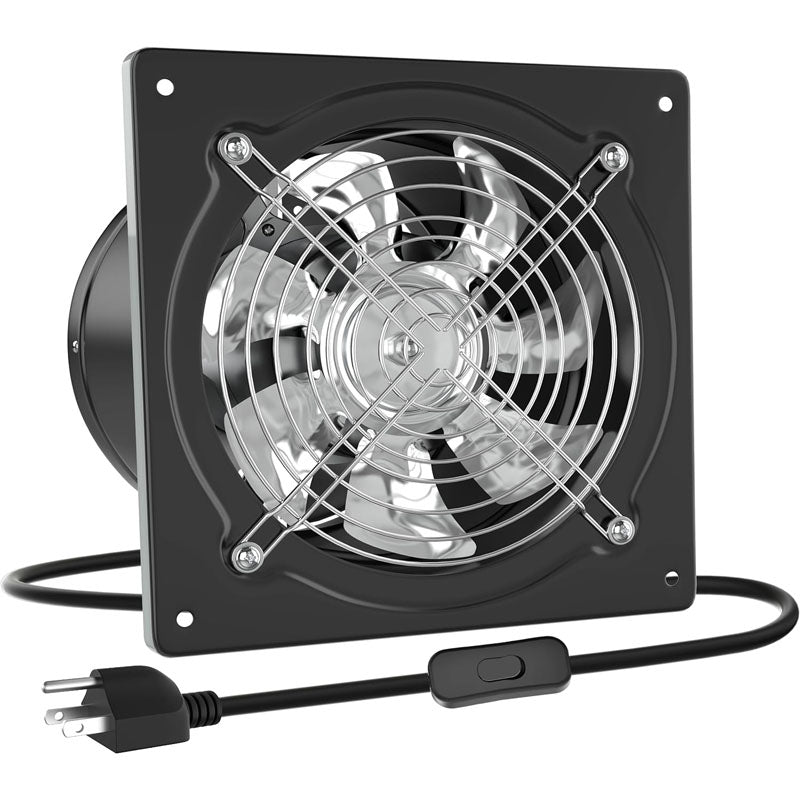 8 inch Industrial Ventilation Extractor 576CFM Stainless Steel Extractor for Home Office Commercial Use, Black