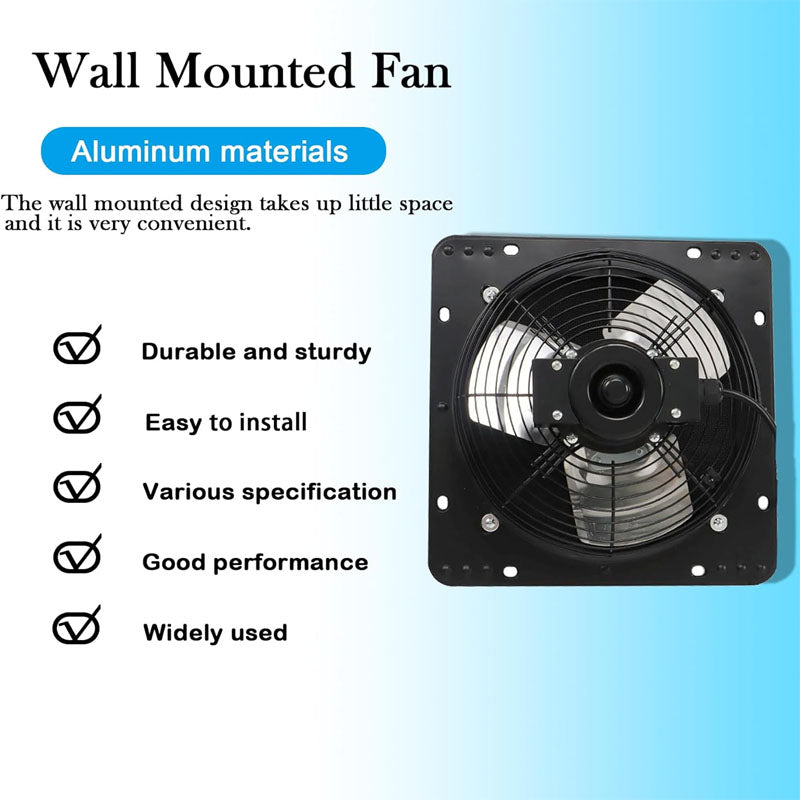 10 inch Industrial Ventilation Extractor Shutter Exhaust Fan for Home Attic Garage Greenhouse Shed Basement with Mesh Screen
