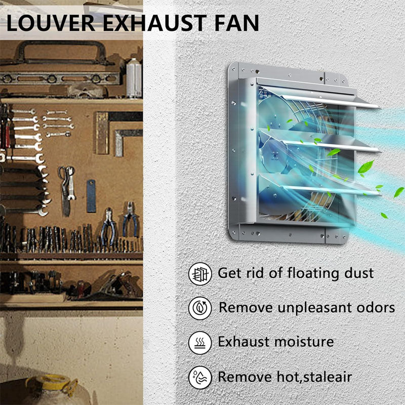 16 inch Industrial Ventilation Extractor Shutter Exhaust Fan For Greenhouse Shed Shop Garage