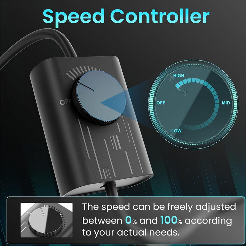 10 Inch Industrial Ventilation Extractor with Speed Controller 988 CFM Kitchen Exhaust Fan for Ceiling Bathroom Basement Attic Window Ventilation