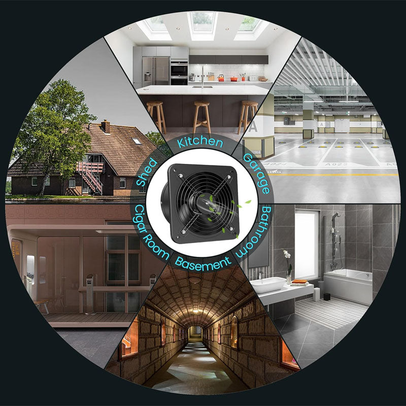 10 Inch Industrial Ventilation Extractor with Speed Controller 988 CFM Kitchen Exhaust Fan for Ceiling Bathroom Basement Attic Window Ventilation