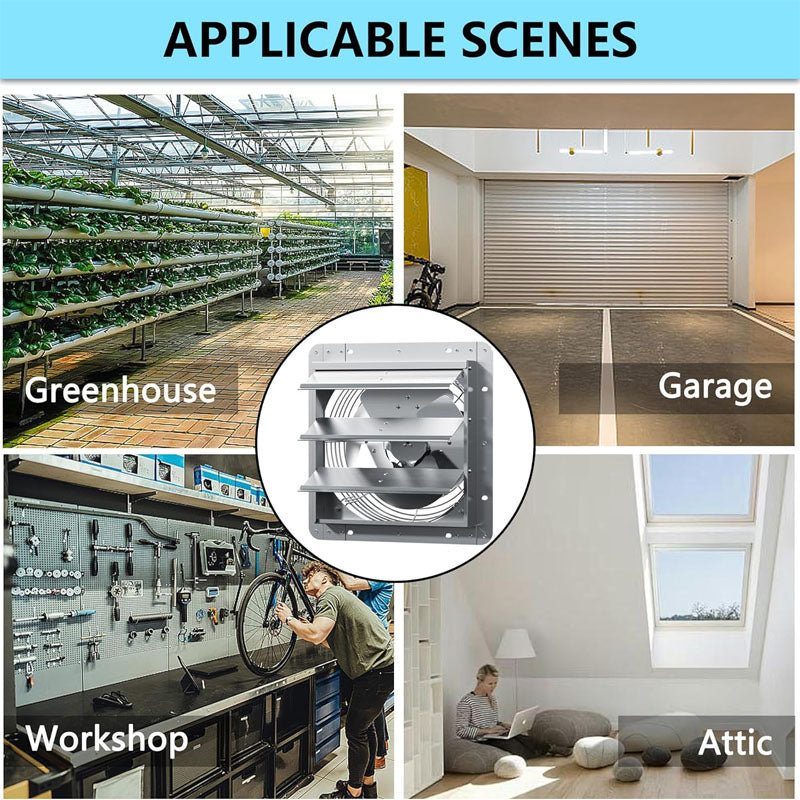 18 Inch Industrial Ventilation Extractor Shutter Exhaust Fan For Greenhouse Shed Shop Garage