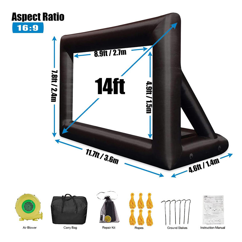 Inflatable Screen Inflatable Projector Screen Outdoor Movie Screen Blow Up for Movie Parties Backyard Outside
