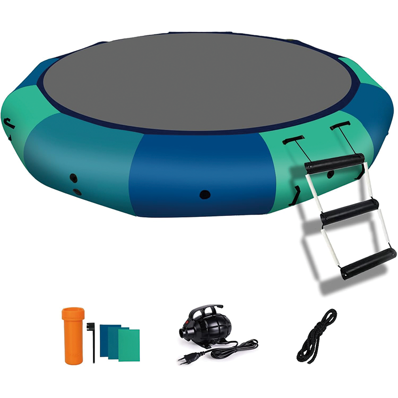 10FT Inflatable Water Bouncer, Pool Trampoline for Adults for Water Sports with Electric Pump for Beach