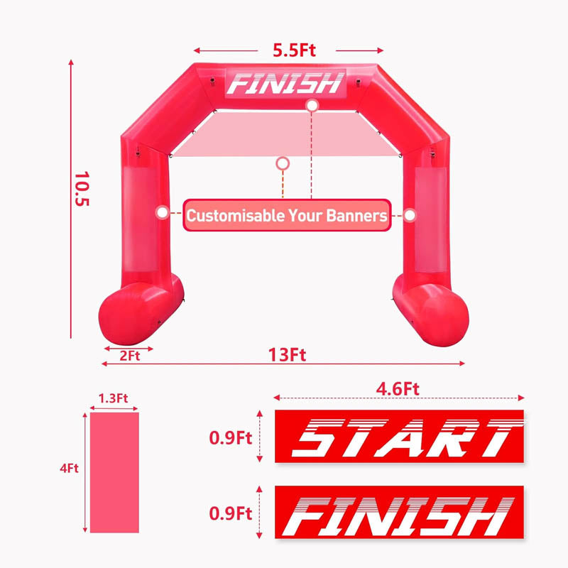 13ft Inflatable Arch with Blower 2 banners for 5K Race, Fundraisers, Advertising Party, Commercial Events