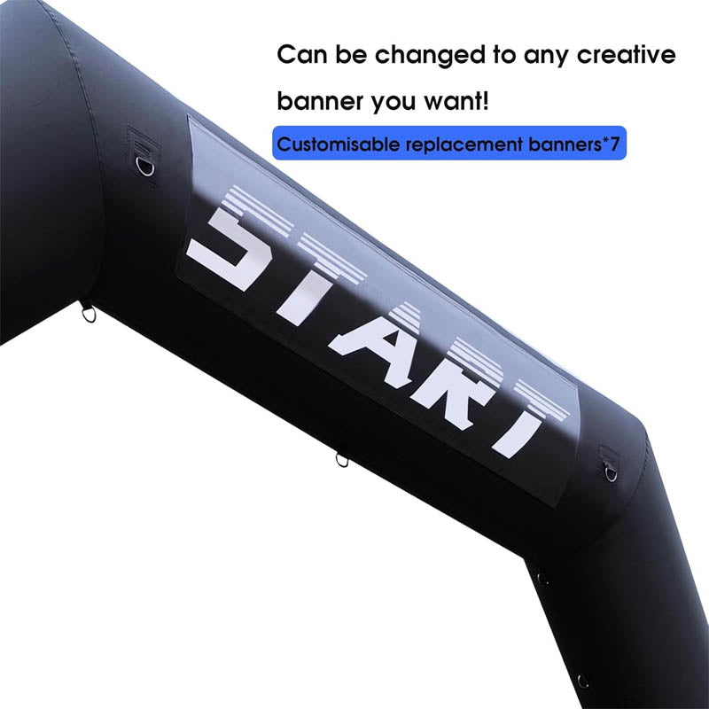 13Ft Inflatable Arch Black with Blower Inflatable Archway Start Finish Line Banners for Marathons, Fundraisers, Outdoor Advertising Commerce