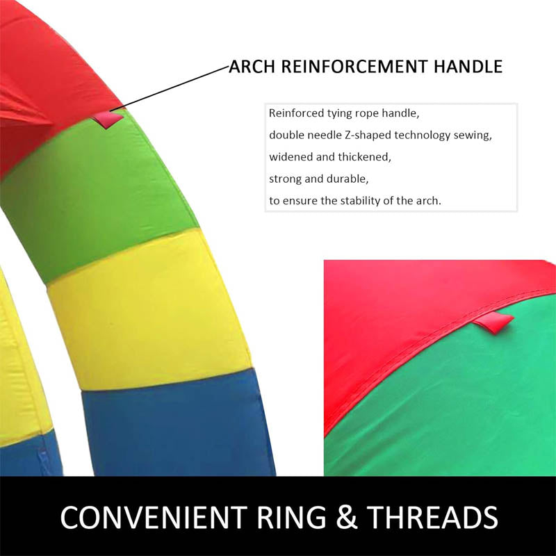 Inflatable Arch with 370W Blower Twin Arches 26ft X 13ft Inflatable Rainbow Arch for Advertising Birthday Party