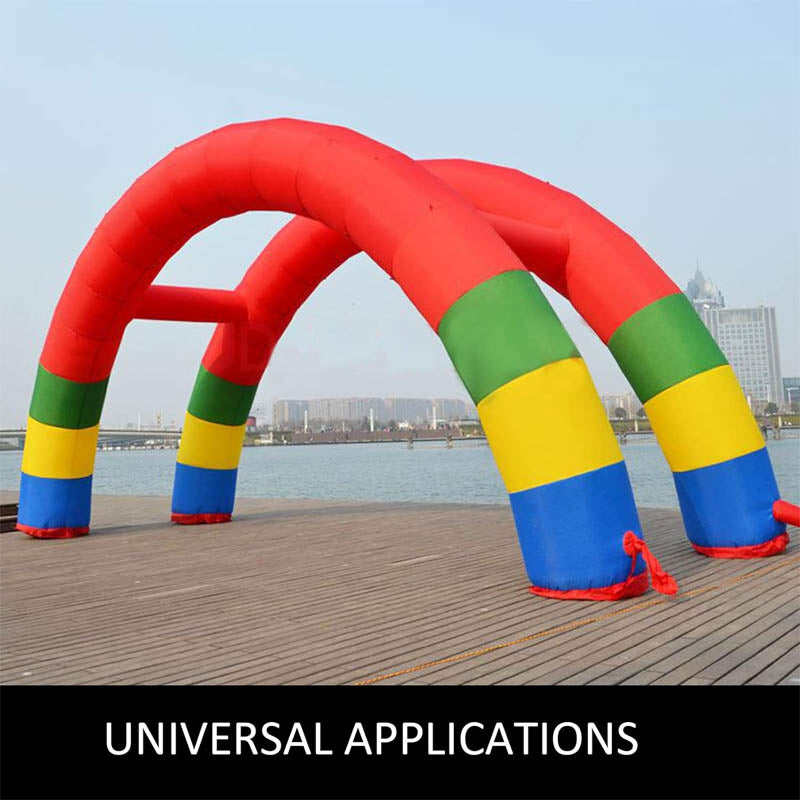 Inflatable Arch with 370W Blower Twin Arches 26ft X 13ft Inflatable Rainbow Arch for Advertising Birthday Party