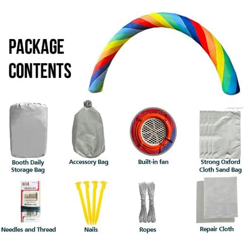 26FT Inflatable Arch Rainbow Arch with Built in 150W Blower for Birthdays Parties and Garden Decor