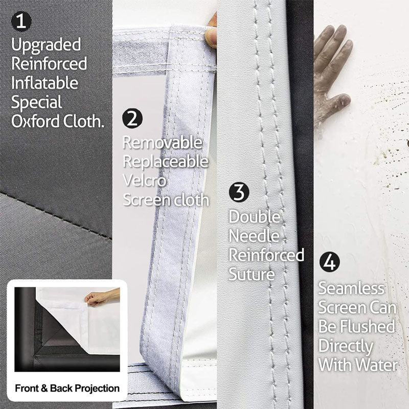 22 FT Inflatable Projection Screen Front & Rear Projection with Rope Blower Tent Stakes for Outdoor Party Backyard Pool Fun