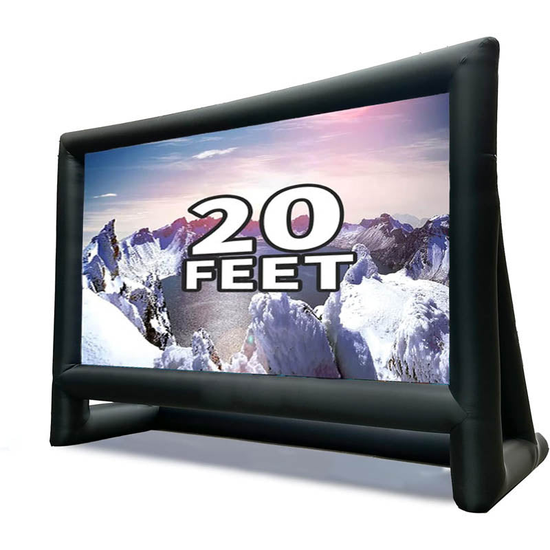 20 feet Inflatable Projection Screen for outside with Rope Blower Tent Stakes Front & Rear Projection for Outdoor Party Backyard Pool Fun