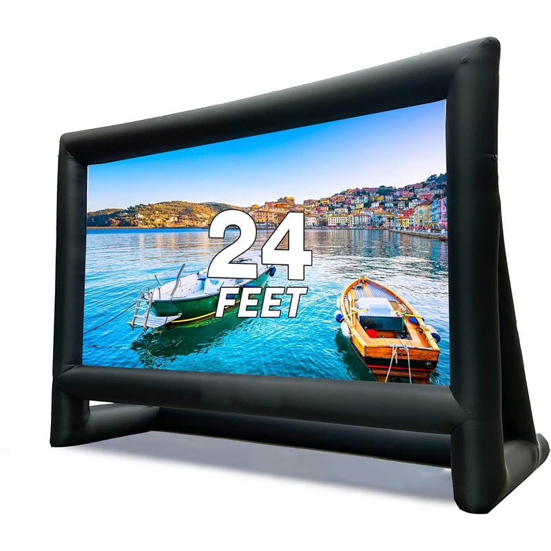 24ft Inflatable Movie Screen for outside with Air Blower Oxford Fabric Material Blow Up Screen Front/Rear Projection