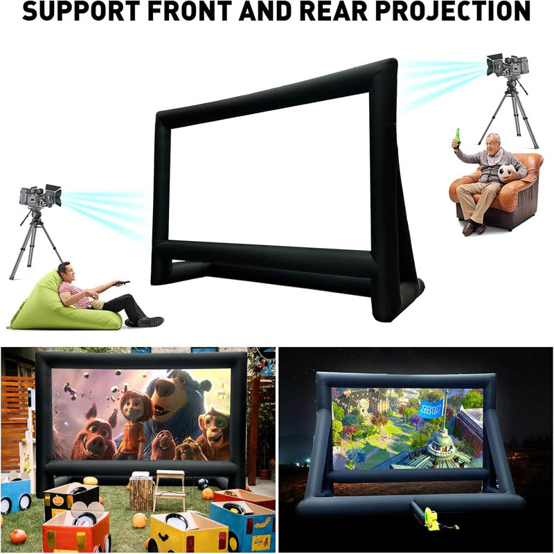 24ft Inflatable Movie Screen for outside with Air Blower Oxford Fabric Material Blow Up Screen Front/Rear Projection