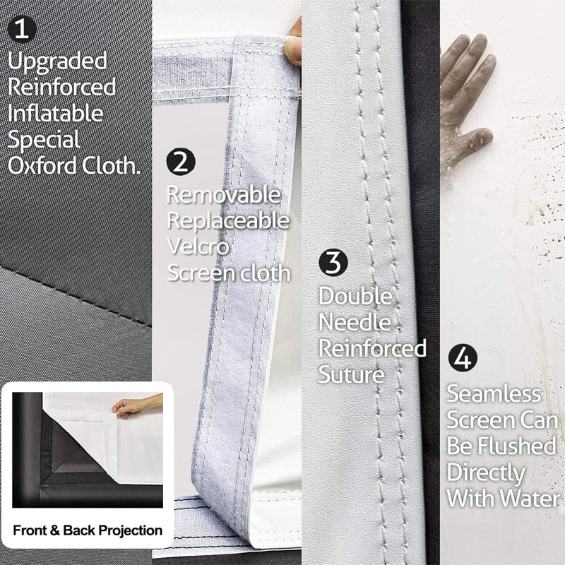 20 feet Inflatable Projection Screen for outside with Rope Blower Tent Stakes Front & Rear Projection for Outdoor Party Backyard Pool Fun