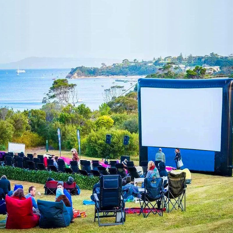 20 feet Inflatable Projection Screen for outside with Rope Blower Tent Stakes Front & Rear Projection for Outdoor Party Backyard Pool Fun