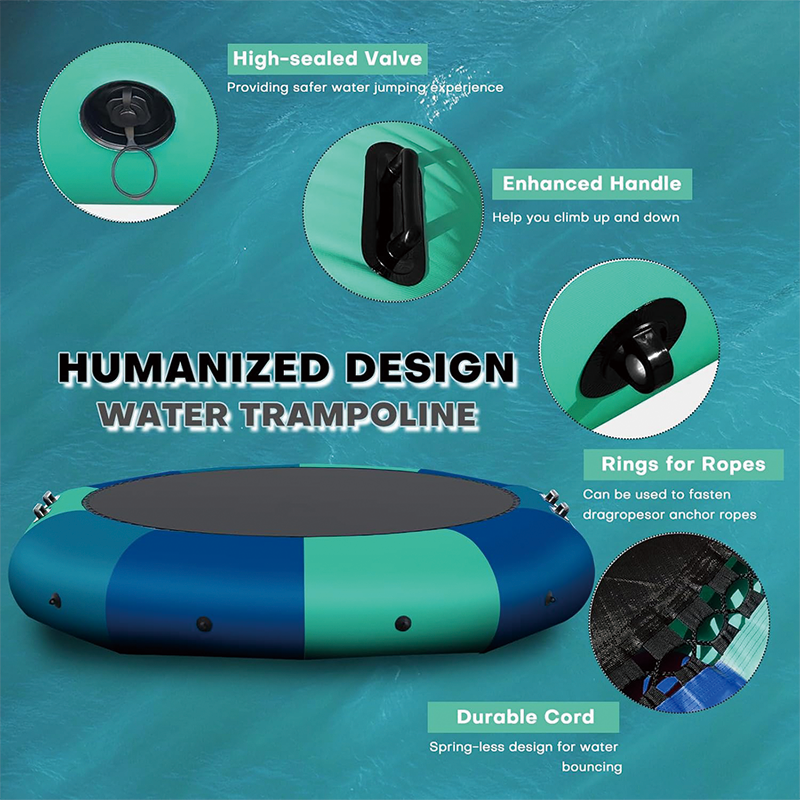 10FT Inflatable Water Bouncer, Pool Trampoline for Adults for Water Sports with Electric Pump for Beach