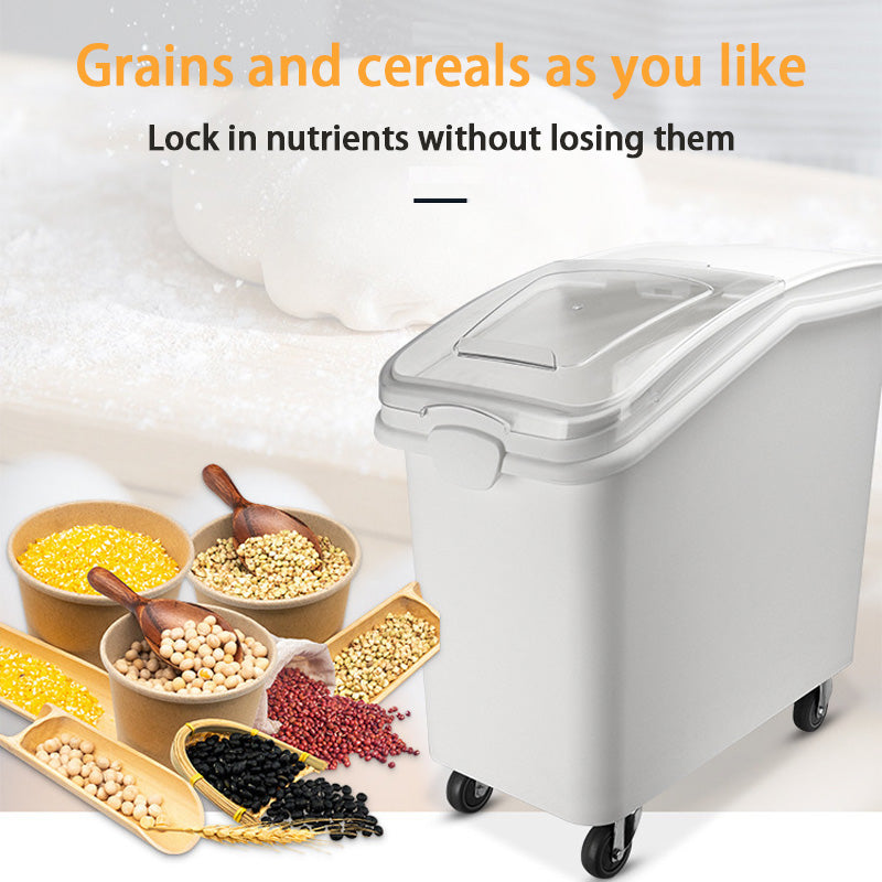 Removable Storage Barrel, Grain Storage Box, Rice Storage Barrel Plastic Flour Cart