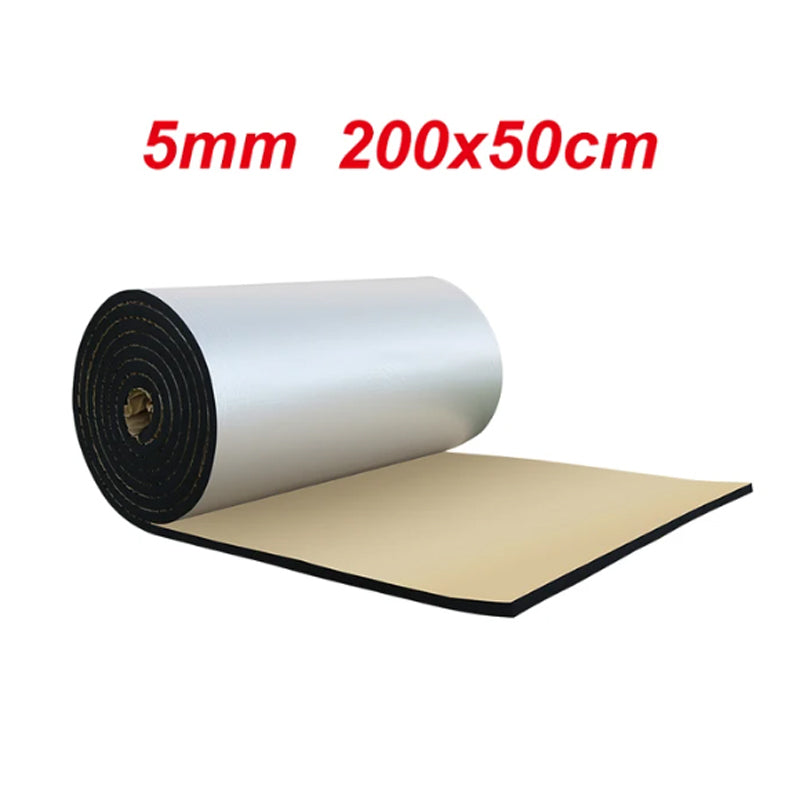 200*50cm 5/10mm Car Sound Mat Proofing Deadener Heat Noise Insulation Deadening Mat Hood Closed Cell Foam Accessories