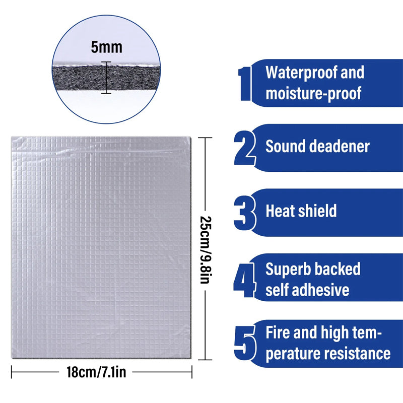30 Sheets Car Sound Deadener Heat Insulation Mat For Auto Van Sound Proofing Deadening Insulation Mat Car Hood Noise Insulator