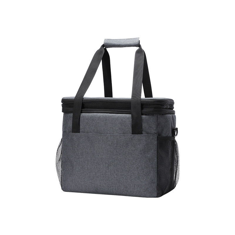 Double-Layer Zipper Expansion Insulation Bag Waterproof Large Capacity Outdoor Picnic Bag