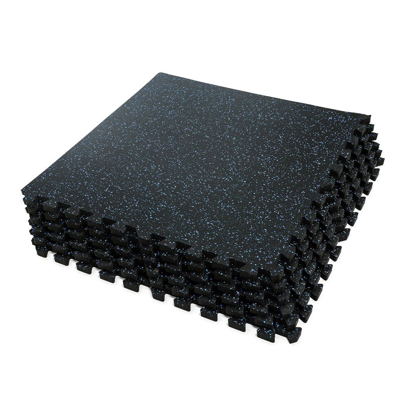 0.4 Inch Home Gym Fitness Flooring, 6 Piece Gym Floor Mats, Interlocking Rubber Floor Mats, 24" x 24" Fitness Exercise Equipment Mats For Gym, Home