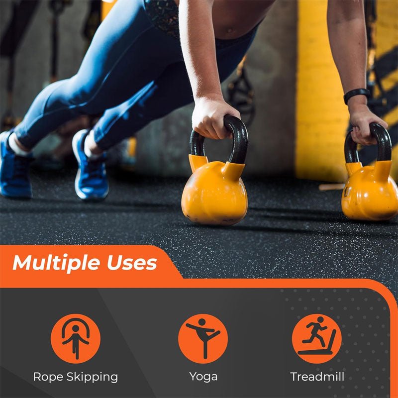 0.4 Inch Home Gym Fitness Flooring, 6 Piece Gym Floor Mats, Interlocking Rubber Floor Mats, 24" x 24" Fitness Exercise Equipment Mats For Gym, Home