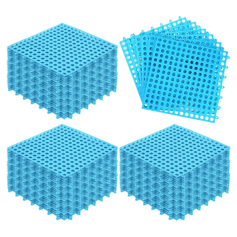 50 Pieces Modular Interlocking Floor Mats, Interlocking Floor Tiles For Outdoor Shower, Greenhouse, Bathroom Pool, Blue