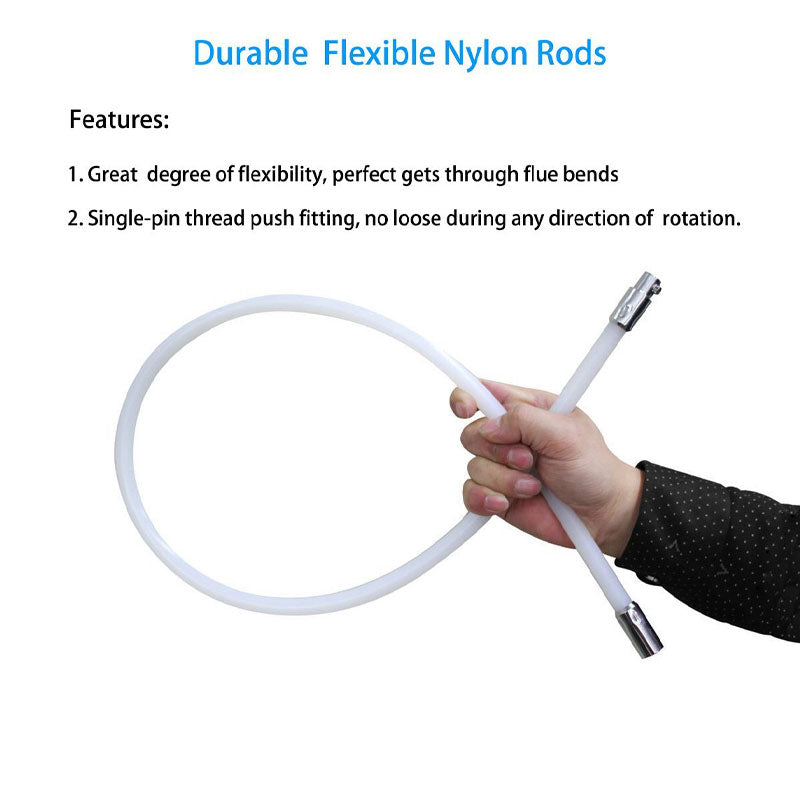 Long Rod Chimney Brush, Pipe Brush Reinforced Nylon Rod Sweeping Brush