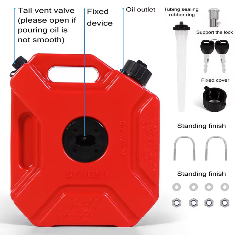 Red Fuel Tank Petrol Cans Barrels Can Gas Spare Container Anti-Static Jerry Can Fuel Tank Pack Motorcycle Jerrycan