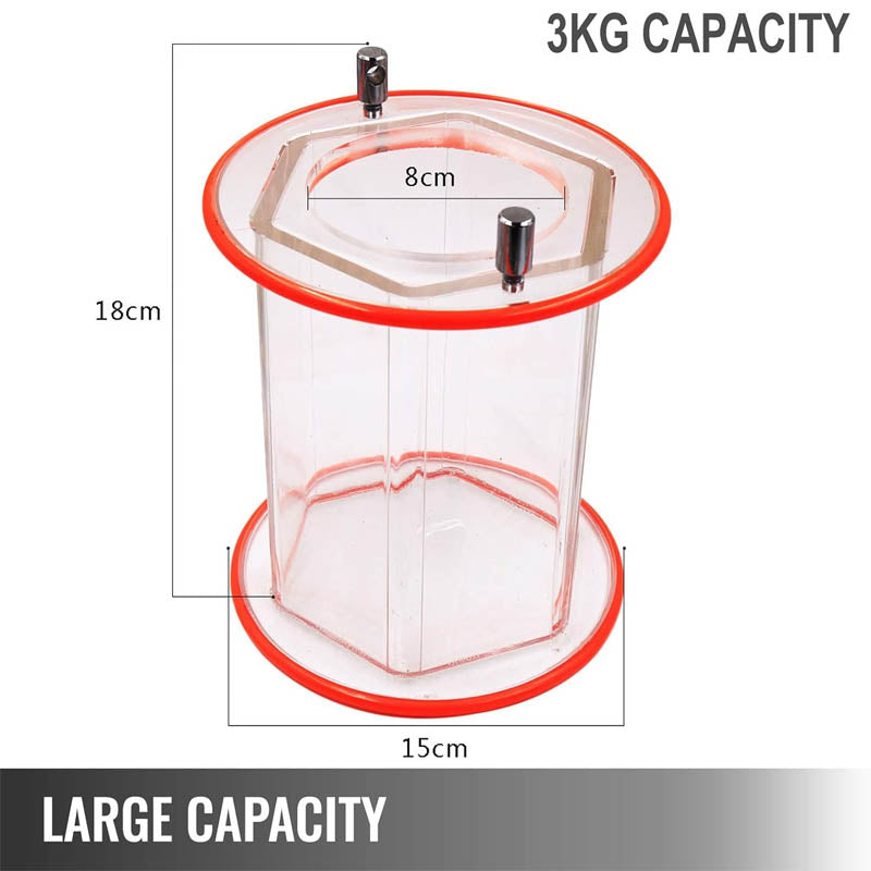 Jewelry Polisher 6.6lbs/3kg Capacity Mini Rotary Tumbler Machine with Glass Barrel Lock Buckle Rotary Tumbler